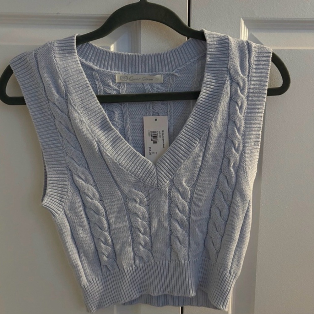Quiet Storm Cropped Sweater Vest